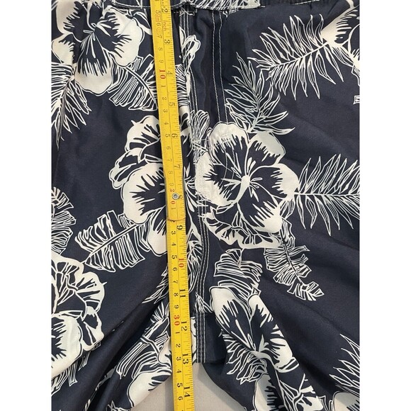 OP Boardshorts Men Size Small 28-30 Black Hawaiian Floral Swimwear Trunks - Picture 5 of 7